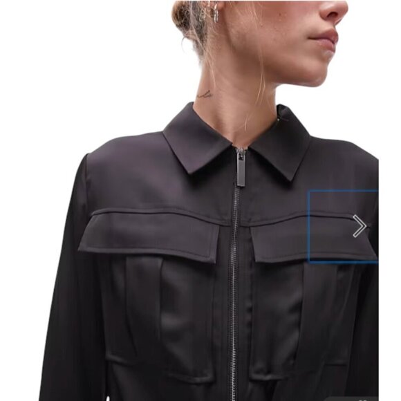 Topshop Cargo Wide-Leg Zip-Front Jumpsuit in Black, 8 - Picture 5 of 12